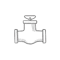 Image showing Gas pipe valve sketch icon.