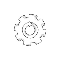 Image showing Gear wheel with arrow sketch icon.