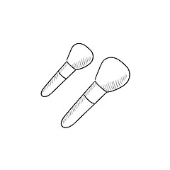 Image showing Makeup brushes sketch icon.