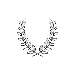 Image showing Laurel wreath sketch icon.