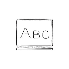 Image showing Letters abc on blackboard sketch icon.