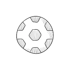 Image showing Soccer ball sketch icon.