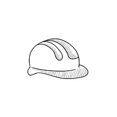 Image showing Hard hat sketch icon.