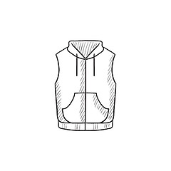 Image showing Vest down jacket sketch icon.