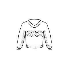 Image showing Sweater sketch icon.