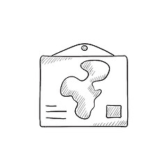 Image showing World map sketch icon.