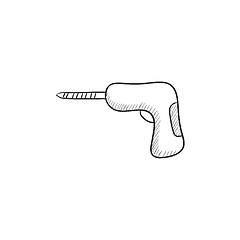 Image showing Hammer drill sketch icon.