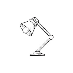 Image showing Table lamp sketch icon.