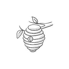 Image showing Bee hive sketch icon.