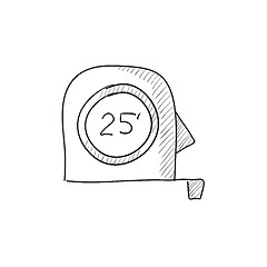 Image showing Tape measure sketch icon.