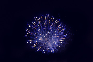 Image showing beautiful fireworks at night sky