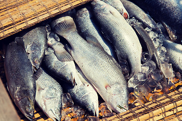 Image showing raw fish at asian street market