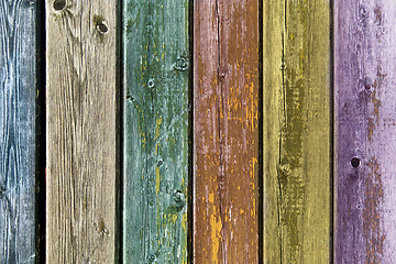 Image showing old colored wooden boards background