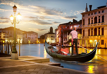 Image showing Gondola on Grand Canal