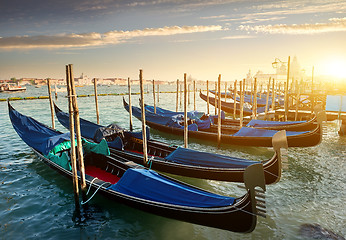 Image showing Gondolas in Venice