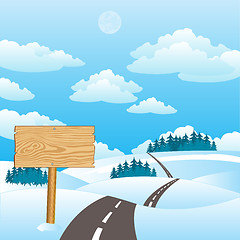 Image showing Illustration of the road in winter