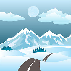 Image showing Illustration of the road in winter