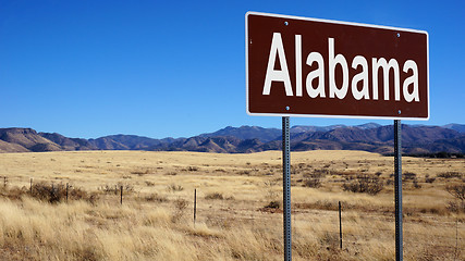 Image showing Alabama brown road sign