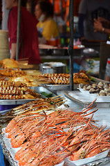 Image showing BBQ Prawns on metal grill