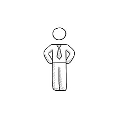 Image showing Businessman standing sketch icon.