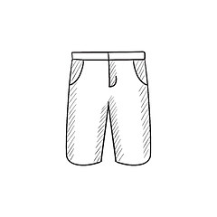 Image showing Male shorts sketch icon.