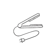 Image showing Hair straightener sketch icon.