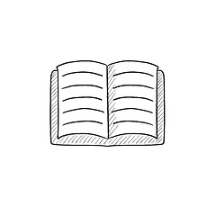 Image showing Open book sketch icon.