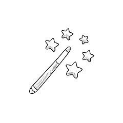 Image showing Magic wand sketch icon.