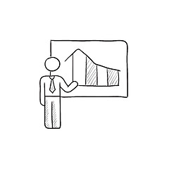 Image showing Businessman with infographic sketch icon.