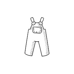 Image showing Baby overalls sketch icon.