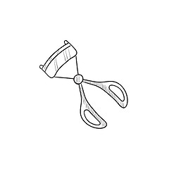 Image showing Eyelash curler sketch icon.