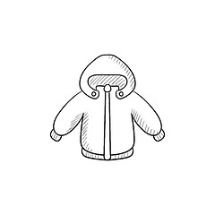 Image showing Winter jacket sketch icon.