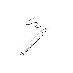 Image showing Cosmetic pencil and stroke sketch icon.