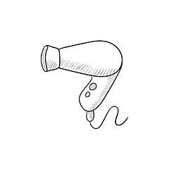 Image showing Hair dryer sketch icon.