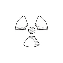 Image showing Ionizing radiation sign sketch icon.