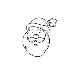 Image showing Santa Claus face sketch icon.