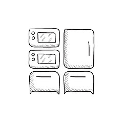 Image showing Household appliances sketch icon.