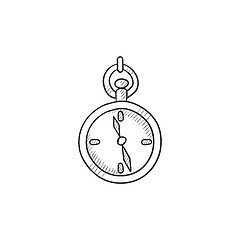 Image showing Pocket watch sketch icon.
