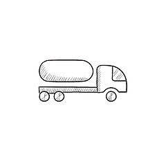 Image showing Fuel truck sketch icon.