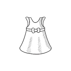 Image showing Baby dress sketch icon.