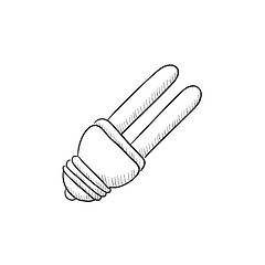 Image showing Energy saving light bulb sketch icon.