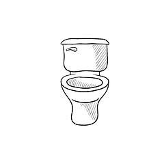 Image showing Lavatory bowl sketch icon.