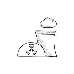 Image showing Nuclear power plant sketch icon.