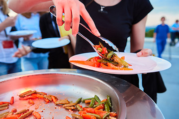 Image showing put in a plate Grilled vegetables.