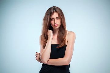 Image showing Portrait of sad girl close-up