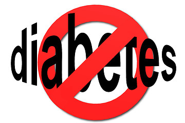 Image showing Stop diabetes sign in red