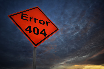 Image showing Error 404 warning road sign