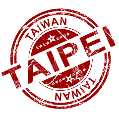 Image showing Red Taipei stamp 