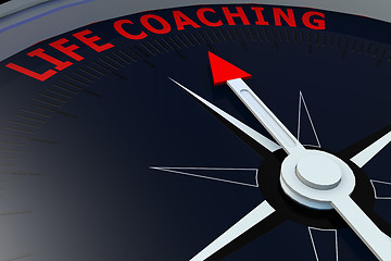 Image showing Black compass with life coaching word on it