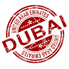 Image showing Red Dubai stamp 